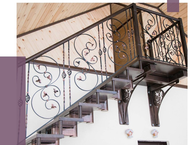 Кованые лестницы в Прокопьевске от 80629 руб. под ключ