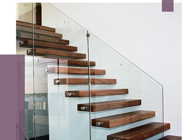 Стеклянные перила для лестницы в Прокопьевске от 14989 руб.