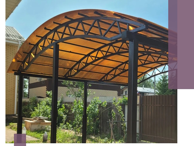 Изготовление навесов под ключ в Прокопьевске из качественных материалов