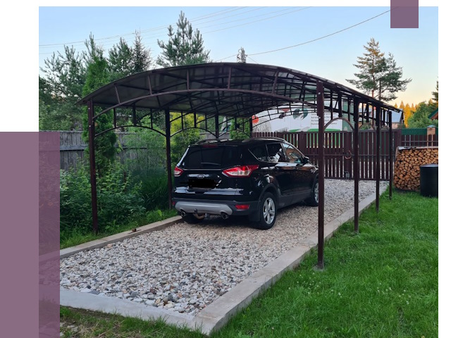 Навесы для автомобиля в Прокопьевске от 13283 руб.  | ПРОЛЁТ-Прк