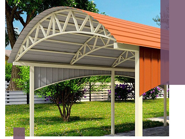 Навесы из профнастила под ключ в Прокопьевске — установка и монтаж