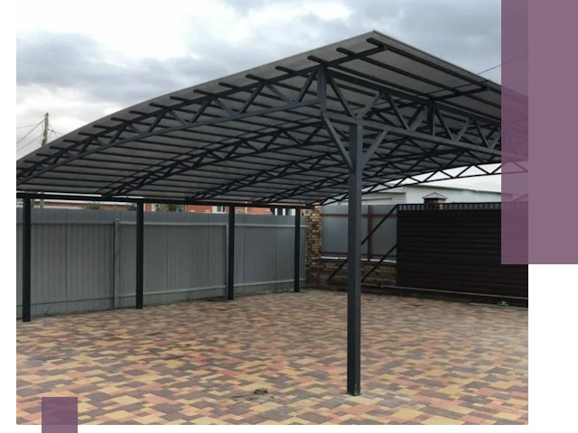 Металлические навесы под ключ в Прокопьевске — изготовление и монтаж