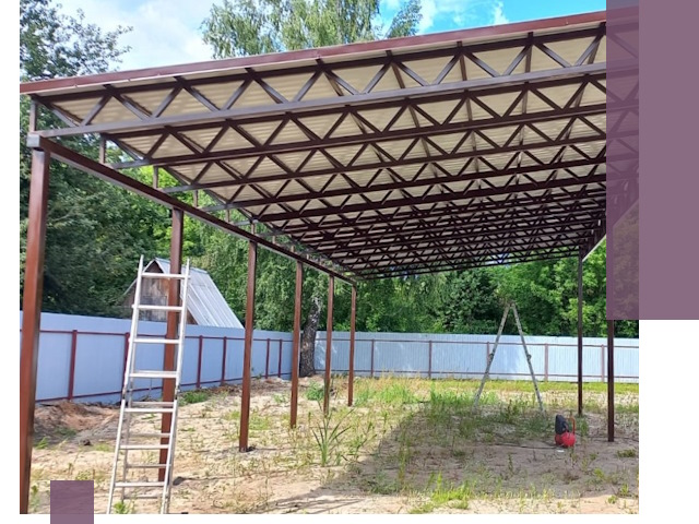 Односкатные навесы под ключ в Прокопьевске — изготовление и монтаж