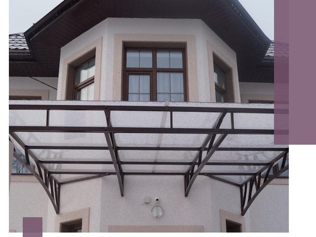 Козырьки из поликарбоната под ключ в Прокопьевске