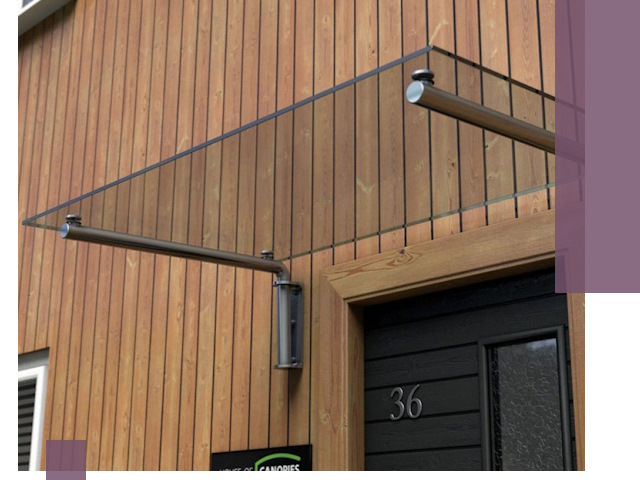 Стеклянные козырьки на входы и фасады в Прокопьевске