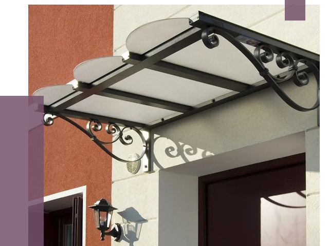 Односкатные козырьки в Прокопьевске от 8476 руб.  | ПРОЛЁТ-Прк