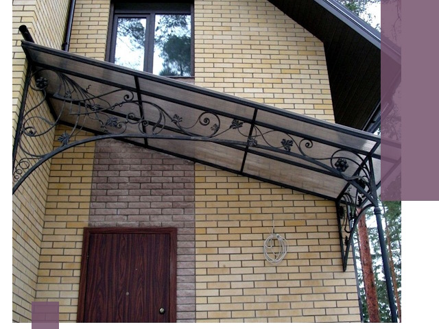 Односкатные козырьки из металла под ключ в Прокопьевске