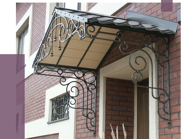 Двускатные козырьки в Прокопьевске под ключ от 12921 руб.