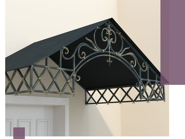 Двускатные металлические козырьки под ключ в Прокопьевске