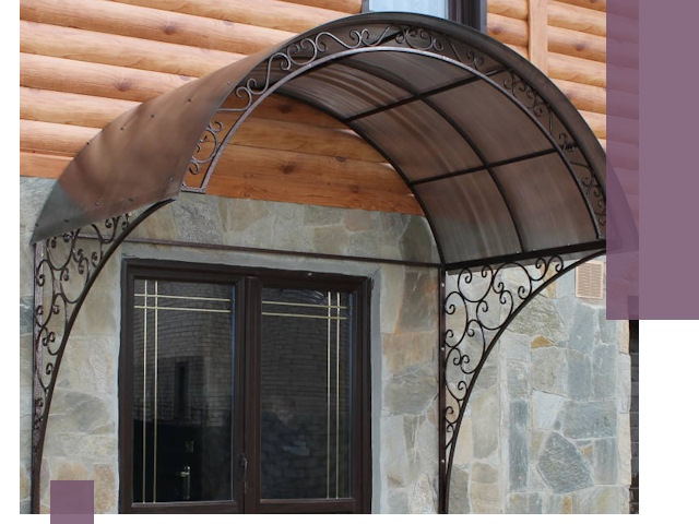 Арочные козырьки под ключ в Прокопьевске: изготовление и монтаж
